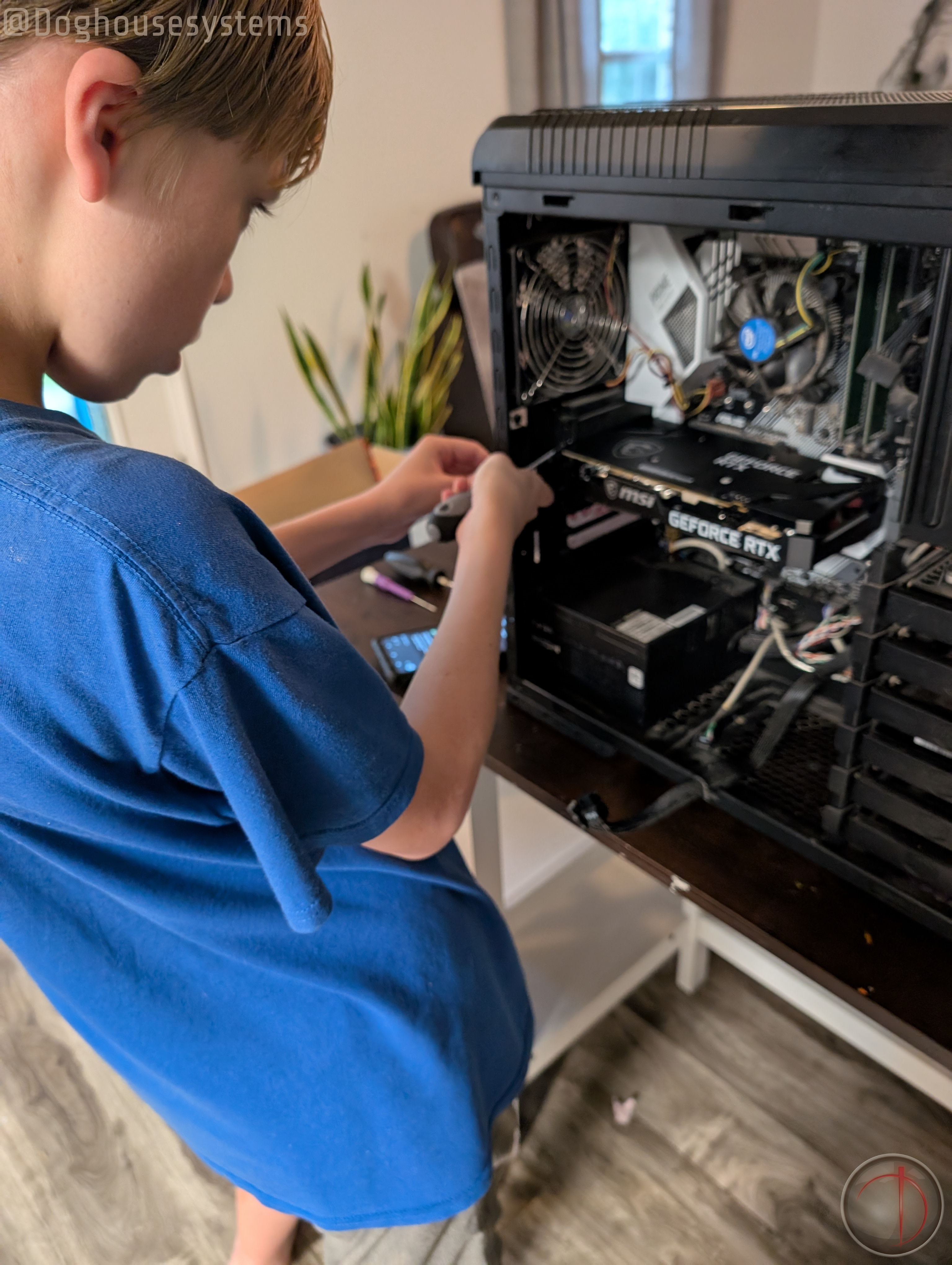 Leon Working on his DHS System - All Rights Reserved to DHS for photo. DO Not Modify or use without DHS permission.